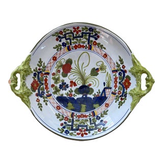 Vintage Italian Faenza Hand-Painted Majolica Bowl For Sale