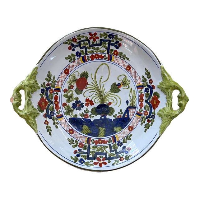 Vintage Italian Faenza Hand-Painted Majolica Bowl For Sale