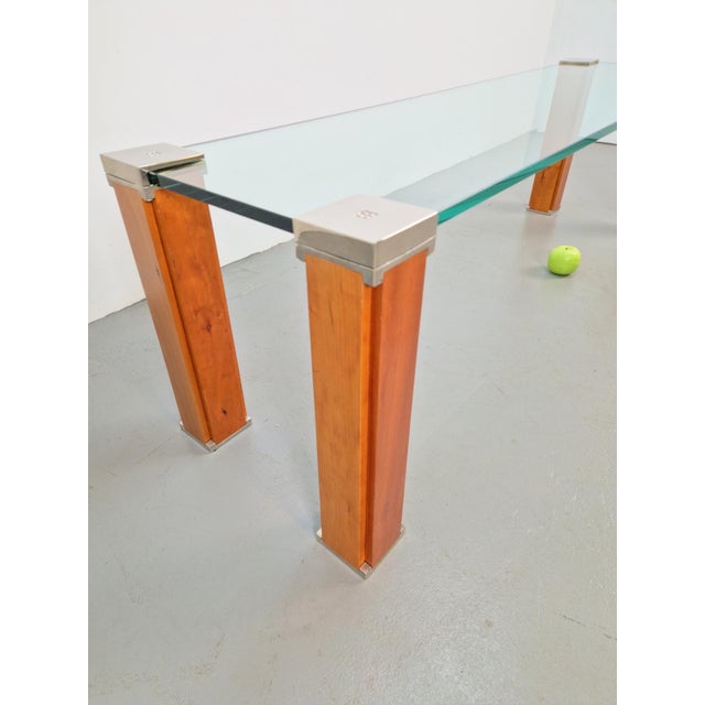 Pioneer T66 Cherry Wood & Glass Side Table from Peter Ghyczy, 1980s For Sale - Image 15 of 16