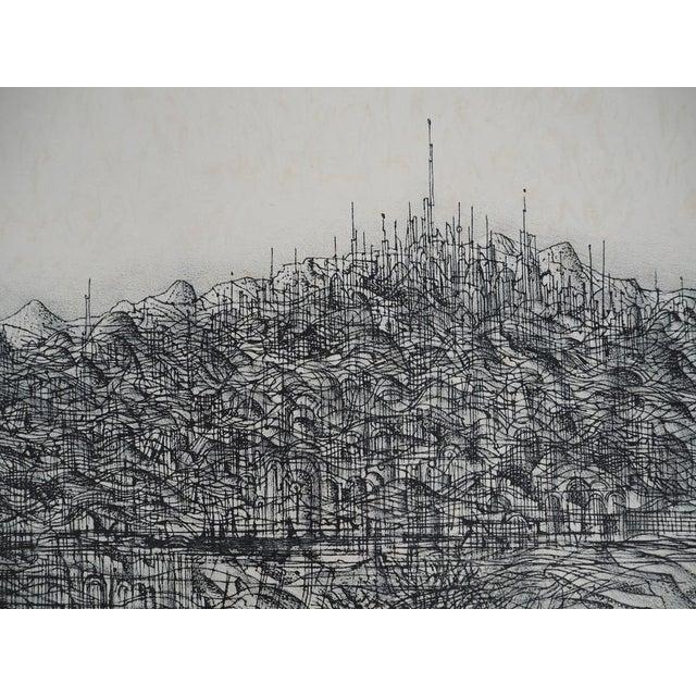 Modern Jean Carzou, The Hill, 1983, Original Lithograph For Sale - Image 3 of 8