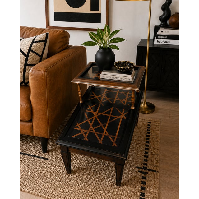 Vintage Custom Postmodern Geometric Accent Table An eye-catching custom interpretation of Postmodern design, this vintage...