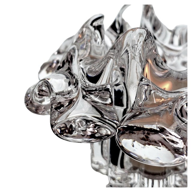 Kosta Boda Goran Warff Glass Candle Holders Pair For Sale - Image 9 of 11