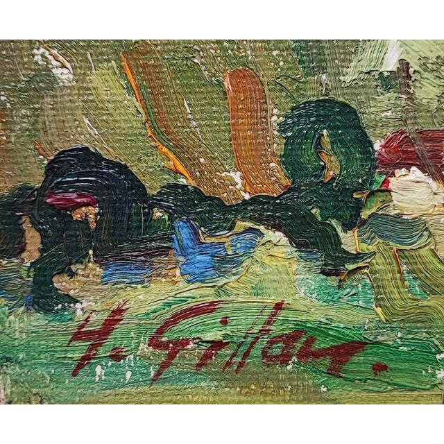 Modern Henri Vincent Gillard, Les granges de Thônex, Oil on Canvas, Framed For Sale - Image 3 of 11