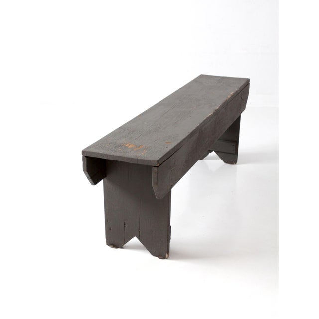 Antique Primitive Americana Farmhouse Bench For Sale - Image 9 of 18