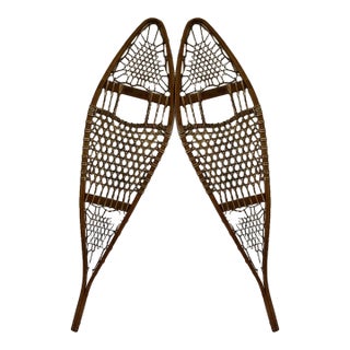 Vintage Wooden & Rawhide Snowshoes, 1940s–1950s- 'The Tubbs Snowshoe'- a Pair For Sale
