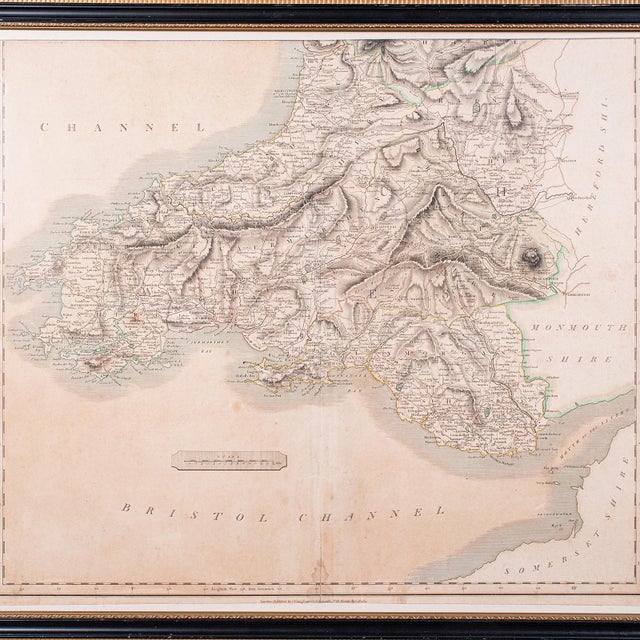 Antique Region Map, South Wales, English, John Cary, Framed, Atlas, Georgian For Sale - Image 4 of 12