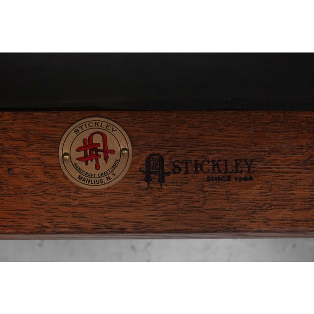 Pair Stickley Mission Oak Bar or Bistro Chairs For Sale - Image 16 of 18