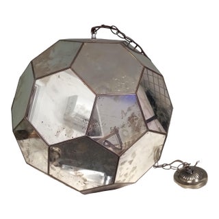 1990's Acid Patina Glass Lantern Pendant For Sale