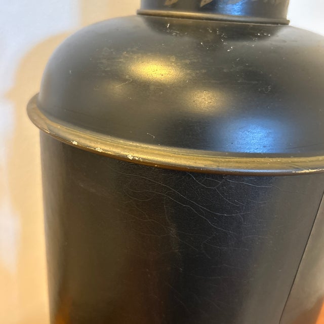Antique English Tea Tin Lamp For Sale - Image 10 of 11