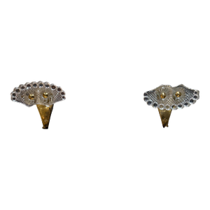 Mid Century Elegant Italian Coat Rack Hooks Brass and Art Glass Set of Two