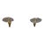 Mid-Century Modern Italian Coat Rack Hooks Set of Two, Brass & Glass For Sale