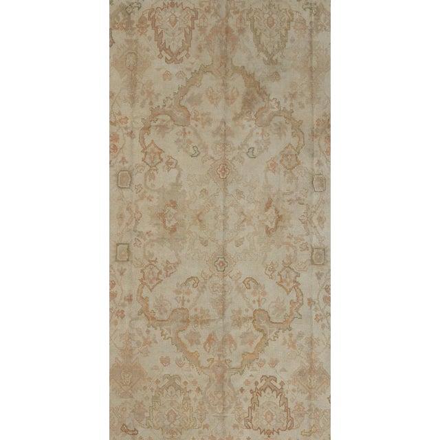 Early 20th Century Antique Turkish Oushak Rug by Keivan Woven Arts in Beige Green and Copper For Sale - Image 5 of 12