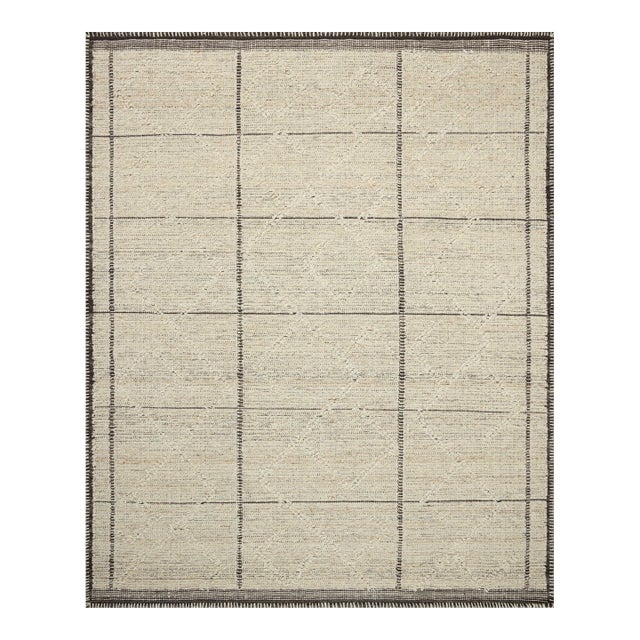 Amber Lewis x Loloi Bowie Ivory / Mocha 9'-6" x 13'-6" Area Rug For Sale