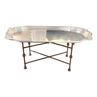 1960s Pewter/Iron Coffee Table For Sale