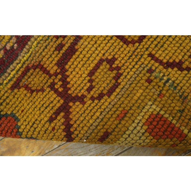 1930s Ivory Yellow Geometric Antique Donegal Arts & Crafts Rug 4'6" X 9' Handknotted Wool Carpet For Sale In New York - Image 6 of 6