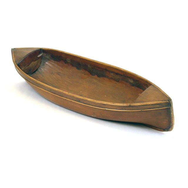 Brown American Wooden Decorative Canoe For Sale - Image 8 of 8