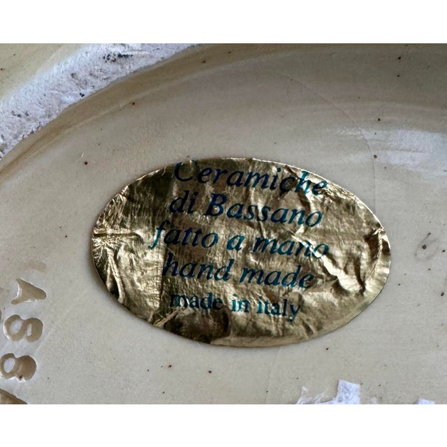 Vintage Ceramiche Di Bassano Italian Majolica Reticulated Fruit Basket For Sale - Image 9 of 9