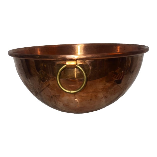 Vintage French Mauviel 1830 Copper Mixing Bowl For Sale