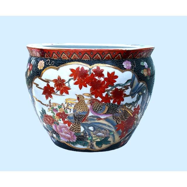 Chinoiserie Fish Bowl Planter With Stand For Sale - Image 3 of 9