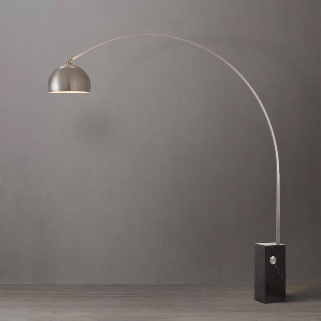 Satin nickel and black marble, 92 inches of statement lighting - smart-home ready, zero installation. The Iconic Arc Lamp...