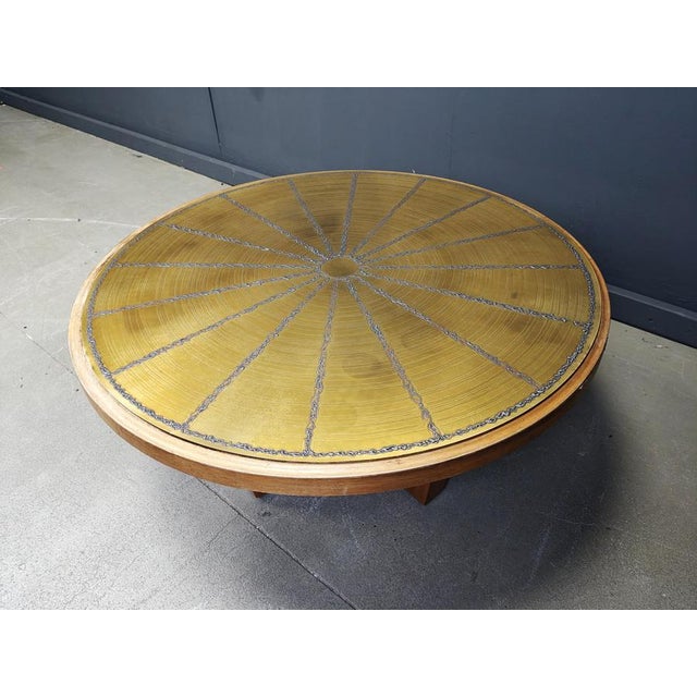 Scandinavian Etched Brass Coffee Table, 1960s For Sale - Image 6 of 12