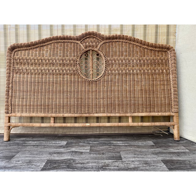 Polo Ralph Lauren Boho Coastal Style Wicker King Size Bed Headboard. Circa 1990s For Sale - Image 18 of 18