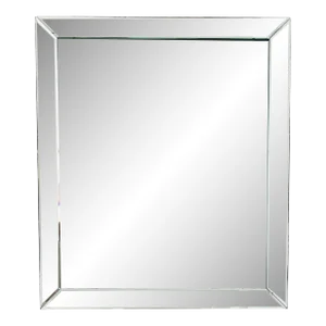 Mid-Century Modern Beveled Mirror With Rosette Details, C. 1950