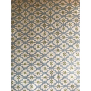 Latex Coated Quadrille China Seas “Kyoto" Blue Fabric- 4 Yards For Sale