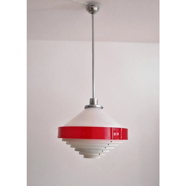 Mid-Century Modern Mid-Century Italian Pendant Lamp in Acrylic Aluminum and Brass by Stilnovo, 1950s For Sale - Image 3 of 18