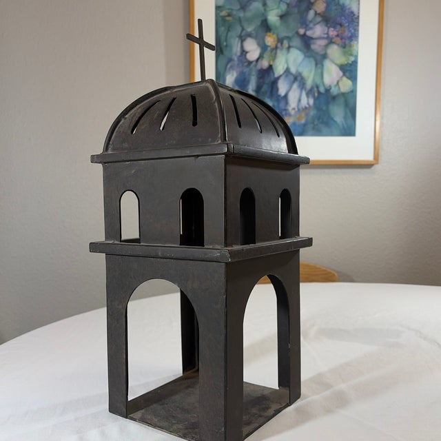 Spanish Revival Steven Handelman Iron Church Lantern Spanish Revival For Sale - Image 3 of 12