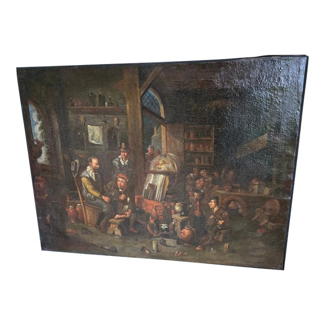 Antique European Style Painting Circa 17th Century For Sale