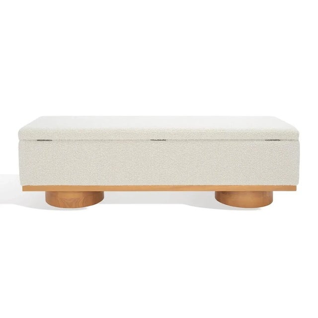 Not Yet Made - Made To Order Vianna Boucle Bench - Cream For Sale - Image 5 of 10