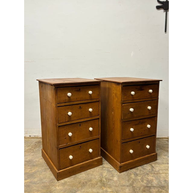 Brown 19th Century English Pine Nightstands For Sale - Image 8 of 9
