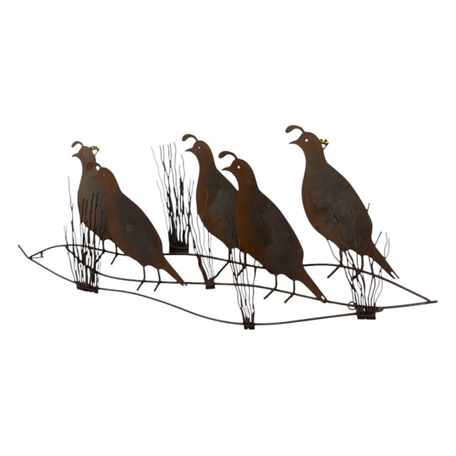Metal Vintage C. Jeré Signed Metal Quail Covey Wall Sculpture 1980 For Sale - Image 7 of 11