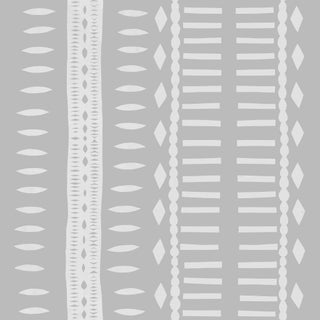 Tribal Moderne Wallpaper by Paule Marrot in Gray For Sale