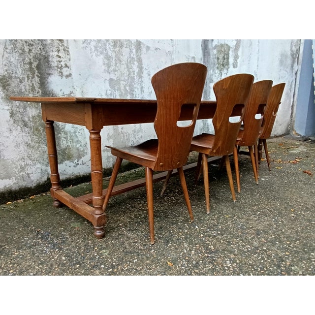 Rustic Rustic Oak Farmhouse Table For Sale - Image 3 of 18