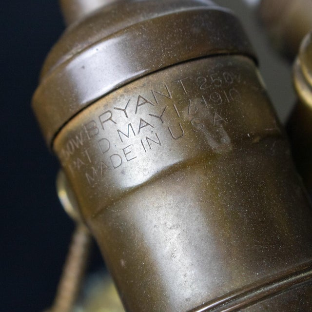Early to Mid-20th Century Neoclassical Table Lamp Brass and Marble Urn Shaped Base Black Tapered Shade For Sale - Image 16 of 18