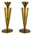 Mid-Century Modern Italian Brass Candlesticks, 1950s, Set of 2 For Sale
