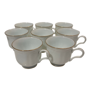 Late 20th Century Mikasa Gold Coin Tea Cups - Set of 8