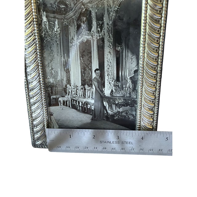 New Hallmarked Italian Sterling Silver Beaded & Fluted Picture Frame – 4x6 – After Buccellati Ralph Lauren For Sale - Image 11 of 12
