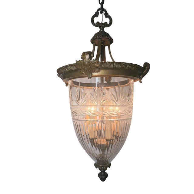 Late 20th Century Bronze and Cut Crystal Chandelier For Sale - Image 10 of 10
