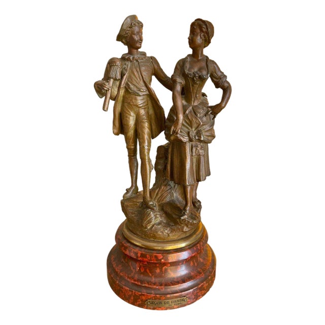 Spelter Dance Lesson by Charles Ruchot For Sale
