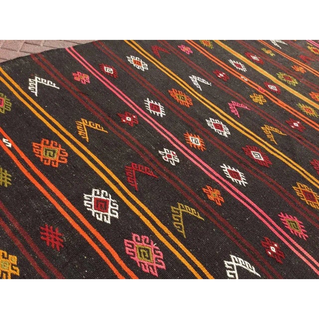 1960s Vintage Striped Turkish Kilim Rug - 73" X 146" For Sale - Image 5 of 11
