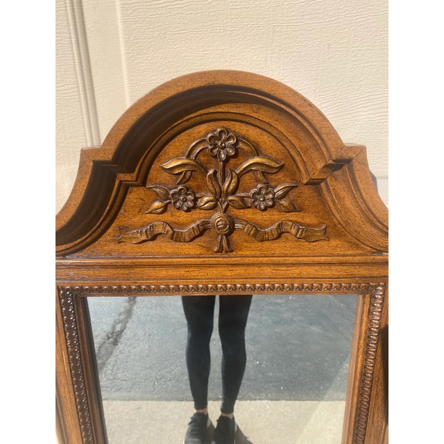 Vintage 1970s Thomasville Furniture Wood Mid-Century Modern Mirror For Sale - Image 9 of 11