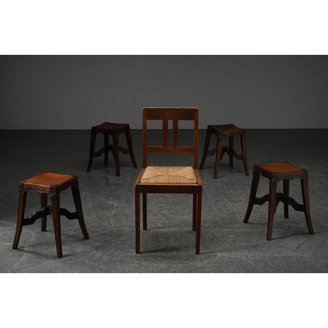 Art Nouveau Stool, 1910s For Sale - Image 5 of 15