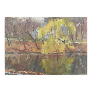 Impressionist Forest Oil Painting, Ukrainian Artist, 1970s 35-50 For Sale