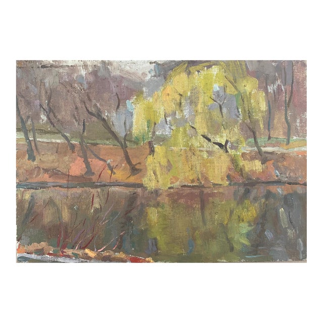 Impressionist Forest Oil Painting, Ukrainian Artist, 1970s 35-50 For Sale