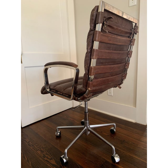 Modern Restoration Hardware Oviedo Leather Desk Chair Chairish