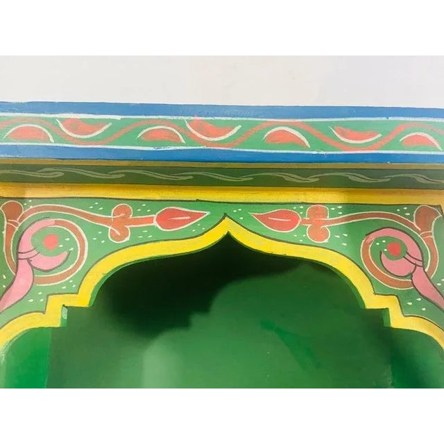 Paint Vintage Green Moroccan Boho Chic Spice Shelf or Rack, a Pair For Sale - Image 7 of 12