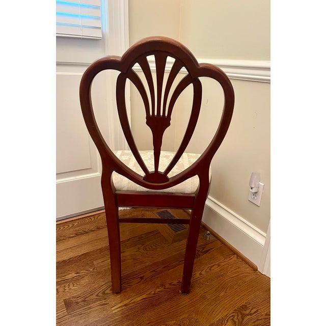 Chairs Dinning Drexel Hepplewhite Heart Back Shield Back Vintage For Sale - Image 10 of 12